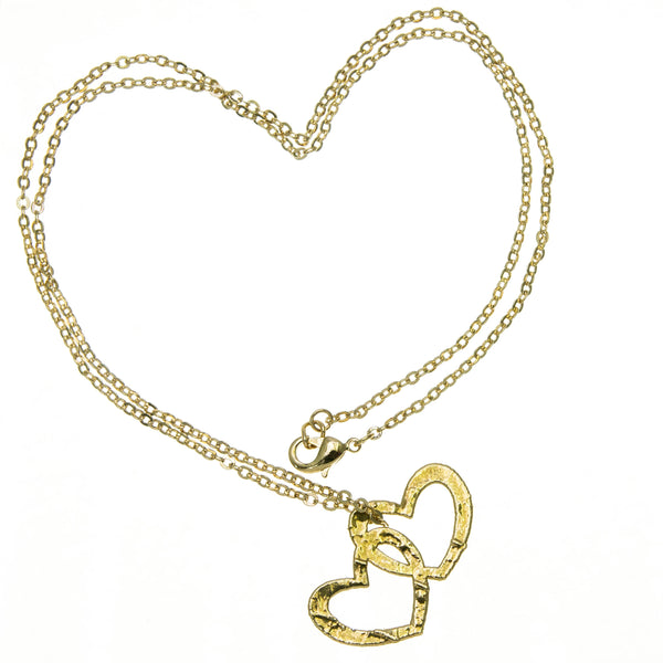 Gold Double Heart Pendant