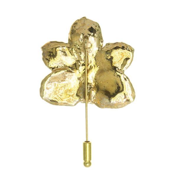 Ascocenda Orchid Stickpin Brooch - Gold/Purple