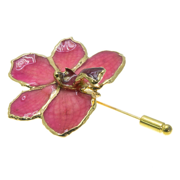 Ascocenda Orchid Stickpin Brooch - Gold/Pink