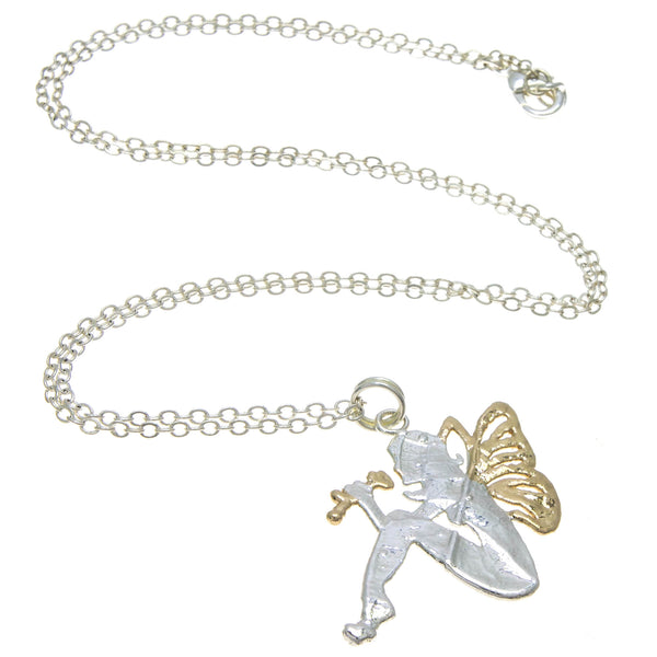 Gold Winged Fairy Pendant