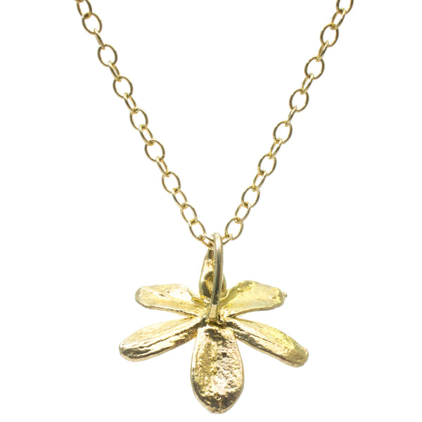 Miniature Gold Inverted Orchid Pendant