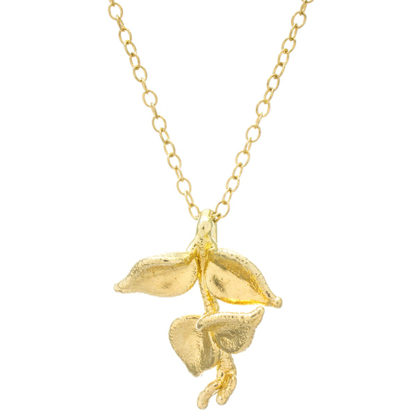 Miniature Gold Million Heart Leaf Pendant #1