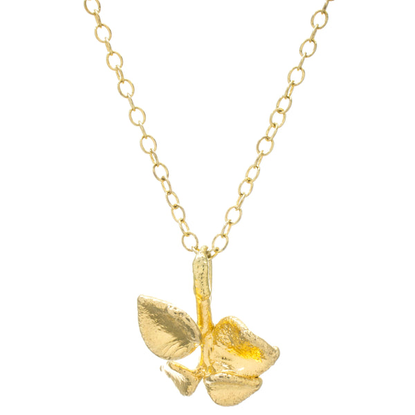 Miniature Gold Million Heart Leaf Pendant #2