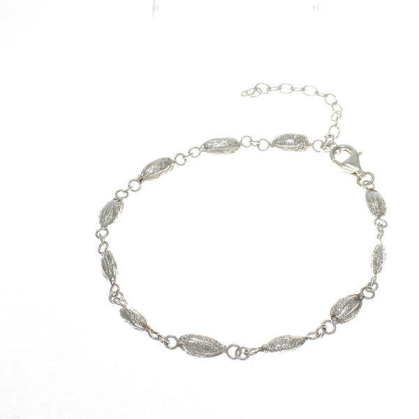 Silver Rice Grain Bracelet