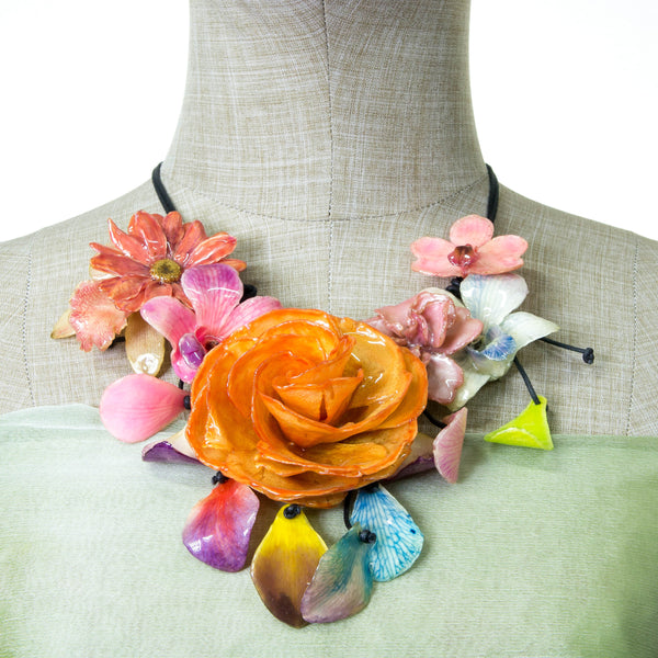 Orange Rose and Mixed Flower Garland