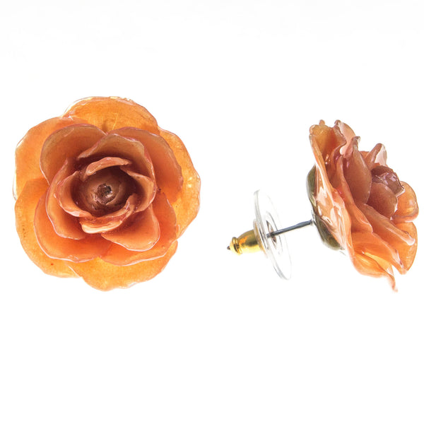 Rose Earrings - Orange