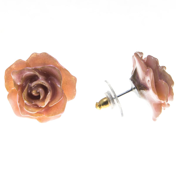 Rose Earrings - Peach