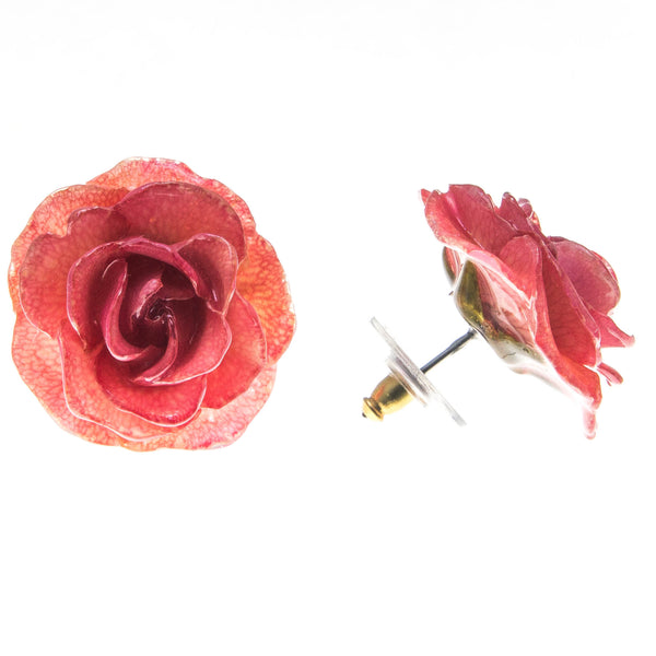 Rose Earrings - Pink