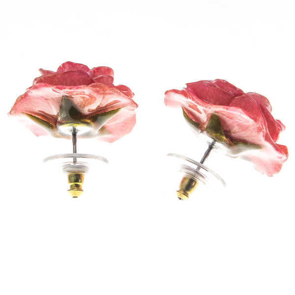 Rose Earrings - Pink