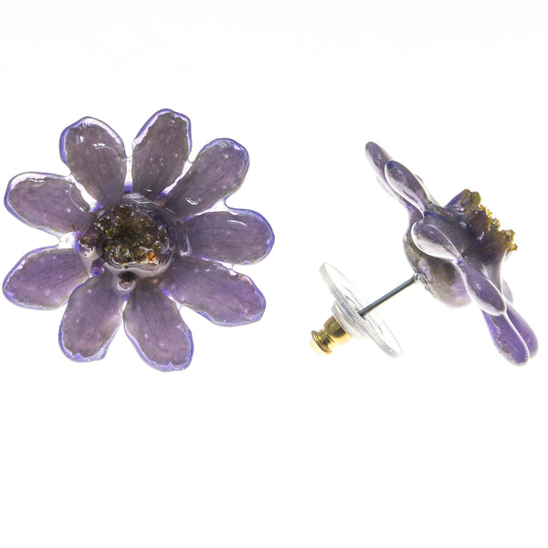 Zinnia Earrings - Purple
