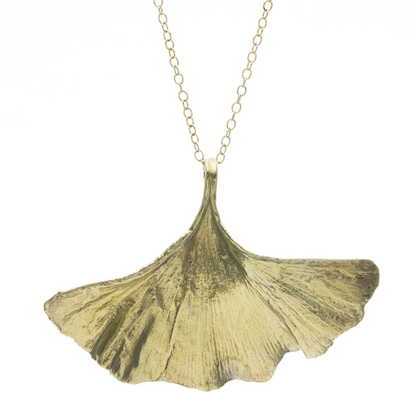 Gold Gingko Leaf Pendant