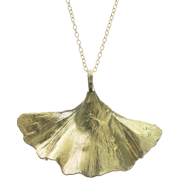 Gold Gingko Leaf Pendant