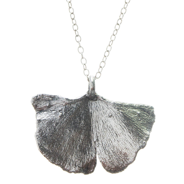 Silver Gingko Leaf Pendant