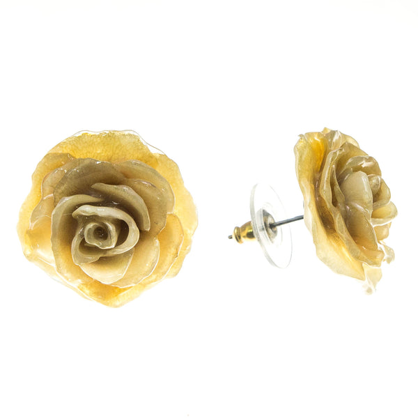 Rose Earrings - Cream