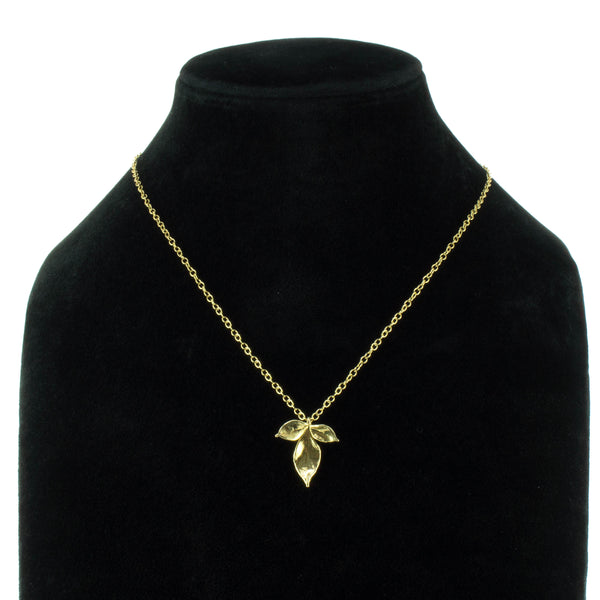 Miniature Gold Nandina Leaf Pendant