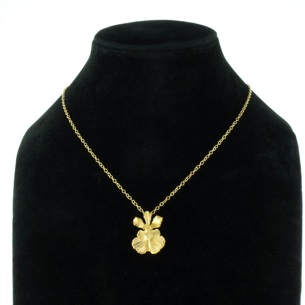 Miniature Gold Oncidium Orchid Pendant