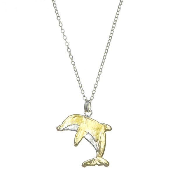 Gold Back Dolphin Pendant