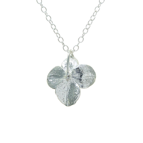 Miniature Silver Hydrangea Pendant