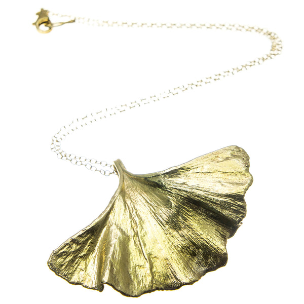 Gold Gingko Leaf Pendant