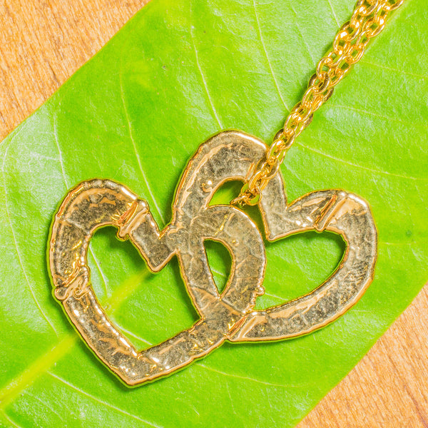 Gold Double Heart Pendant