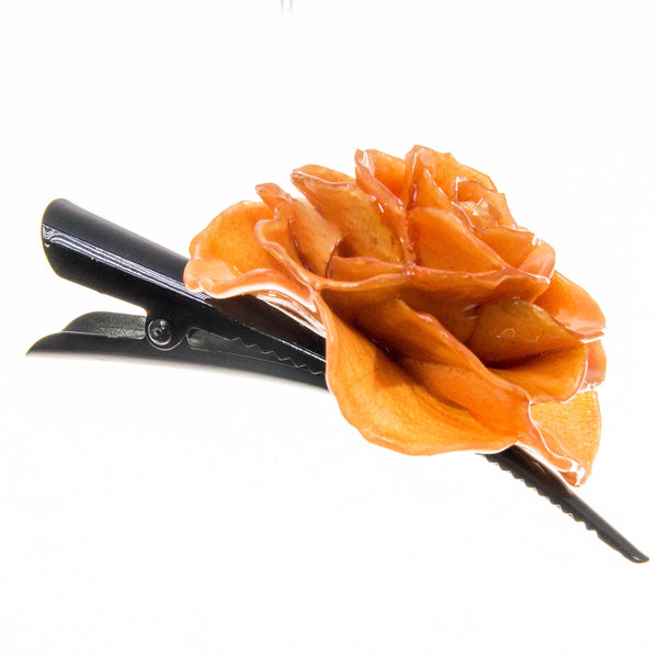 Rose Hairclip - Orange