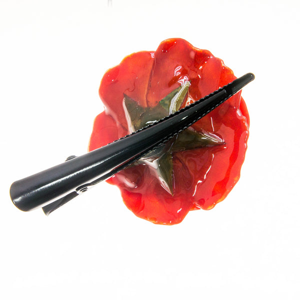 Rose Hairclip - Red