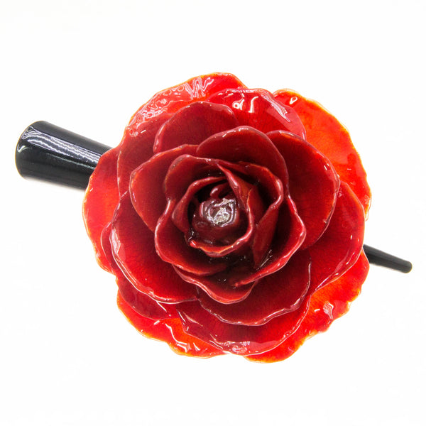 Rose Hairclip - Red