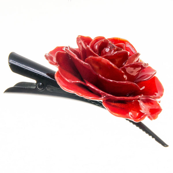 Rose Hairclip - Red